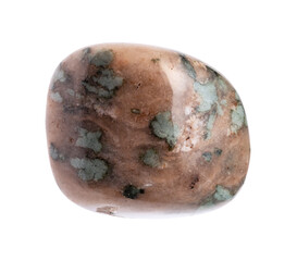 Naklejka premium tumbled Nunderite (Nundoorite, Nundorite) rock cutout on white background