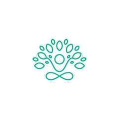 logo of a human figure with leaves around