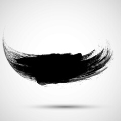 Ink Splash Background . Black Paint Splattered Shape . Grunge texture vector