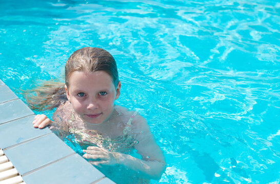 Young girl in a swimming pool