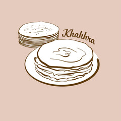 Hand-drawn Khakhra bread illustration