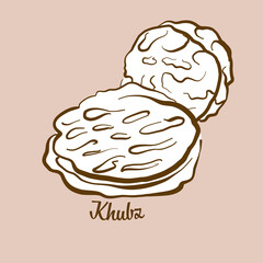 Hand-drawn Khubz bread illustration
