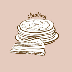 Hand-drawn Laobing bread illustration