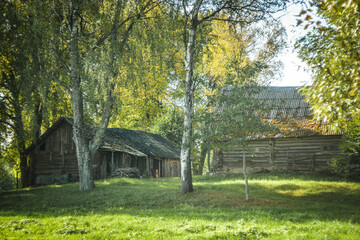 Old abandoned buildings in the countryside