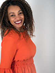 Beautiful African American laughing