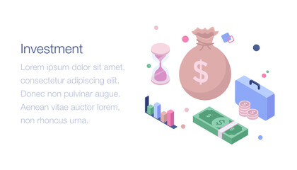 
Isometric illustration of business investment 
