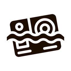 Waterproof Material Camera Vector Icon. Waterproof Material Photo Video Device In Water, Industrial Use Pictogram. Clothes, Moisture Absorbing Substance Contour Illustration