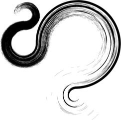 Curved Dry Brush Stroke . Vector