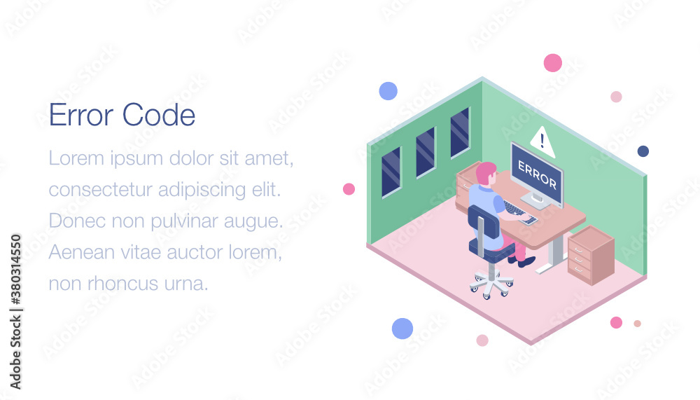 Canvas Prints illustration of web error code isometric design