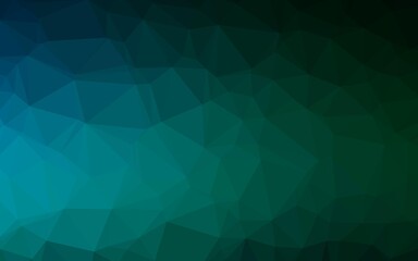 Dark Blue, Green vector polygon abstract backdrop. Shining colored illustration in a Brand new style. The best triangular design for your business.