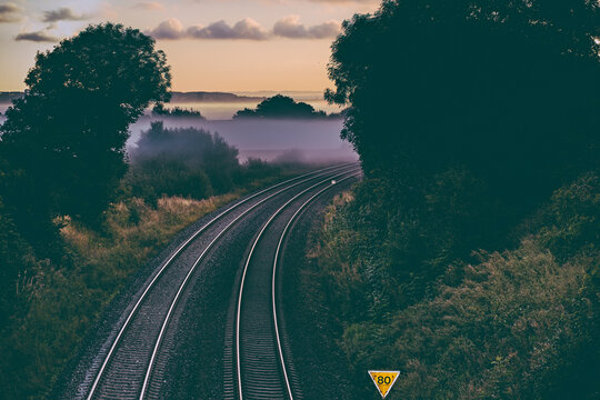Tracks in into the mist
