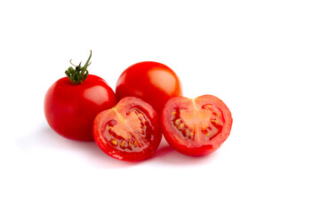 Fototapeta premium Closeup of tomatoes on the isolated on white