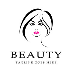 beauty women face logo icon vector template.