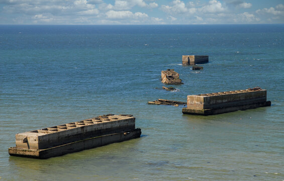 Mulberry In Gold Beach. Arromanches-les-Bains, Normandy, France