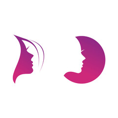 beauty women face logo icon vector template.
