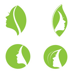 beauty women face logo icon vector template.