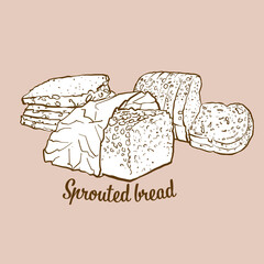 Hand-drawn Sprouted bread bread illustration