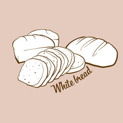 Hand-drawn White bread bread illustration