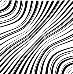 Abstract warped Diagonal Striped Background . Vector curved twisted slanting, waved lines texture
