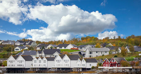 White clouds over the city in Northern Norw