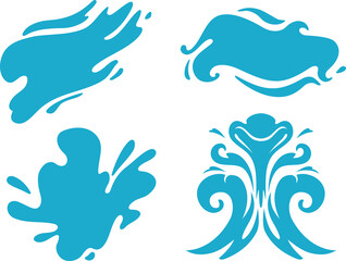 Water Art Set Cut Out Illustration