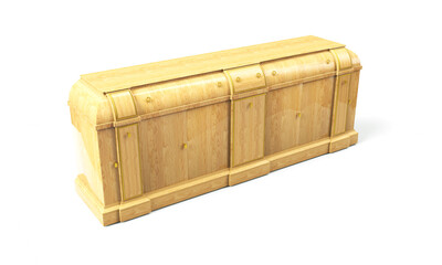 3d render of an open treasure chest full of gold