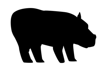 wild hippopotamus animal silhouette icon
