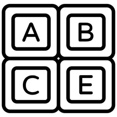 
Alphabetical blocks, kindergarten education vector in flat design.
