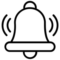 
School bell icon in modern flat style 
