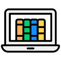 
Vector of digital library in editable style 
