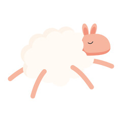 Cute sheep cartoon design, Animal zoo life nature and character theme Vector illustration