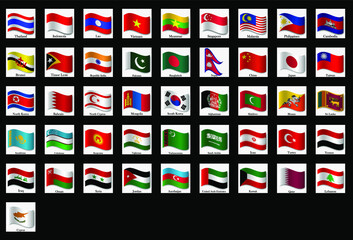 set of icons of countries
