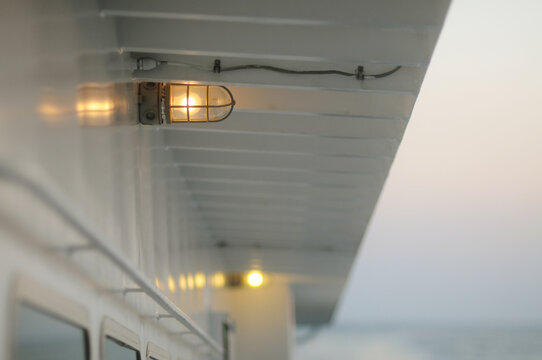 Boat deck at sunset