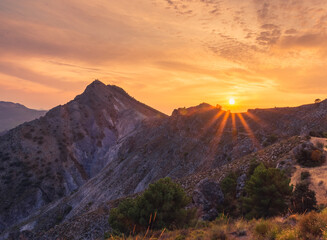 Obraz premium sunset in the mountains