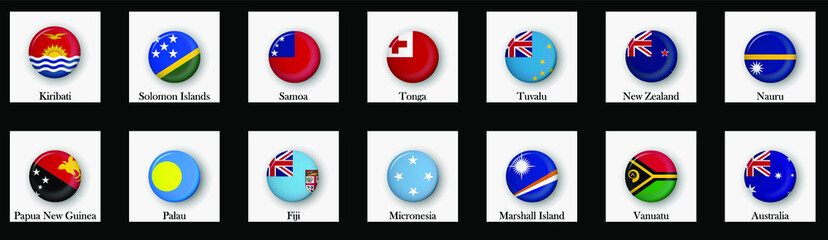 set of flags of the world