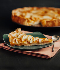 a piece of Apple cake on a plate