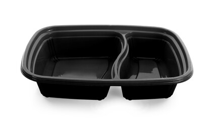 plastic empty bowl on white background