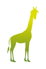 wild african giraffe green silhouette icon