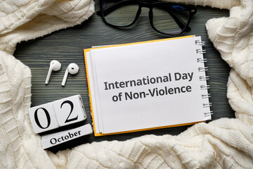 International Day of Non-Violence of autumn month calendar october