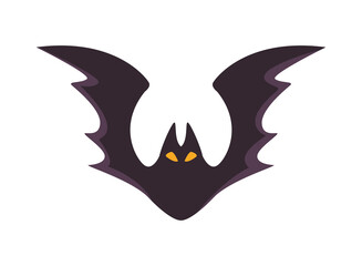 halloween bat flying isolated icon