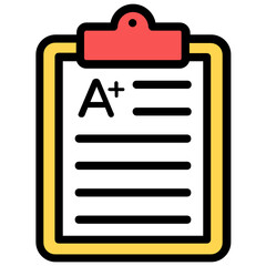
Vector design of academic file, icon of grade sheet 
