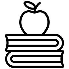 
Apple on book, healthy knowledge flat vector 
