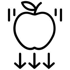 
Apple falling down, editable flat vector of gravity concept 
