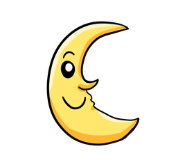 Cartoon Stylized Happy Moon