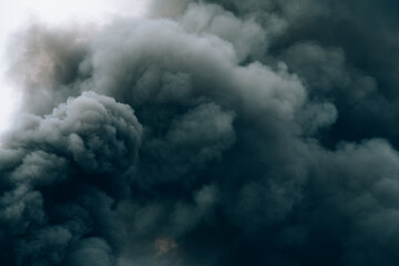 Smoke rising into sky from 5-alarm fire