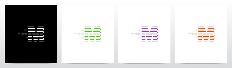 U Turn Lines Formed Letter Logo Design M