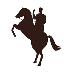 man ridding horse silhouette design, Nature and sport theme Vector illustration