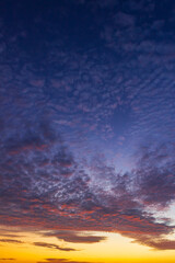 sunset sky with clouds vertical