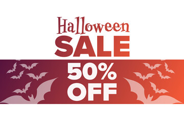 Halloween. October 31. Sale concept. Template for background, banner, card, poster with text inscription. Vector EPS10 illustration.