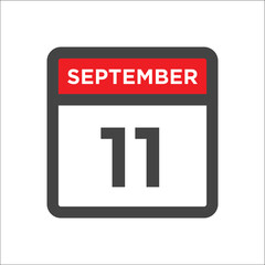 September 11 calendar icon with day and month